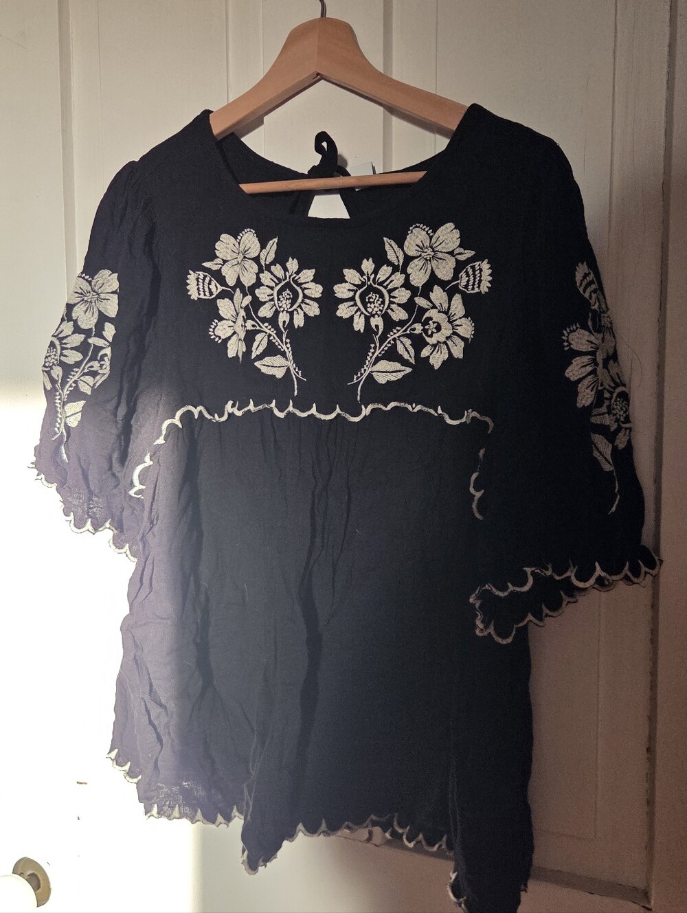 Black Embroidered Blouse